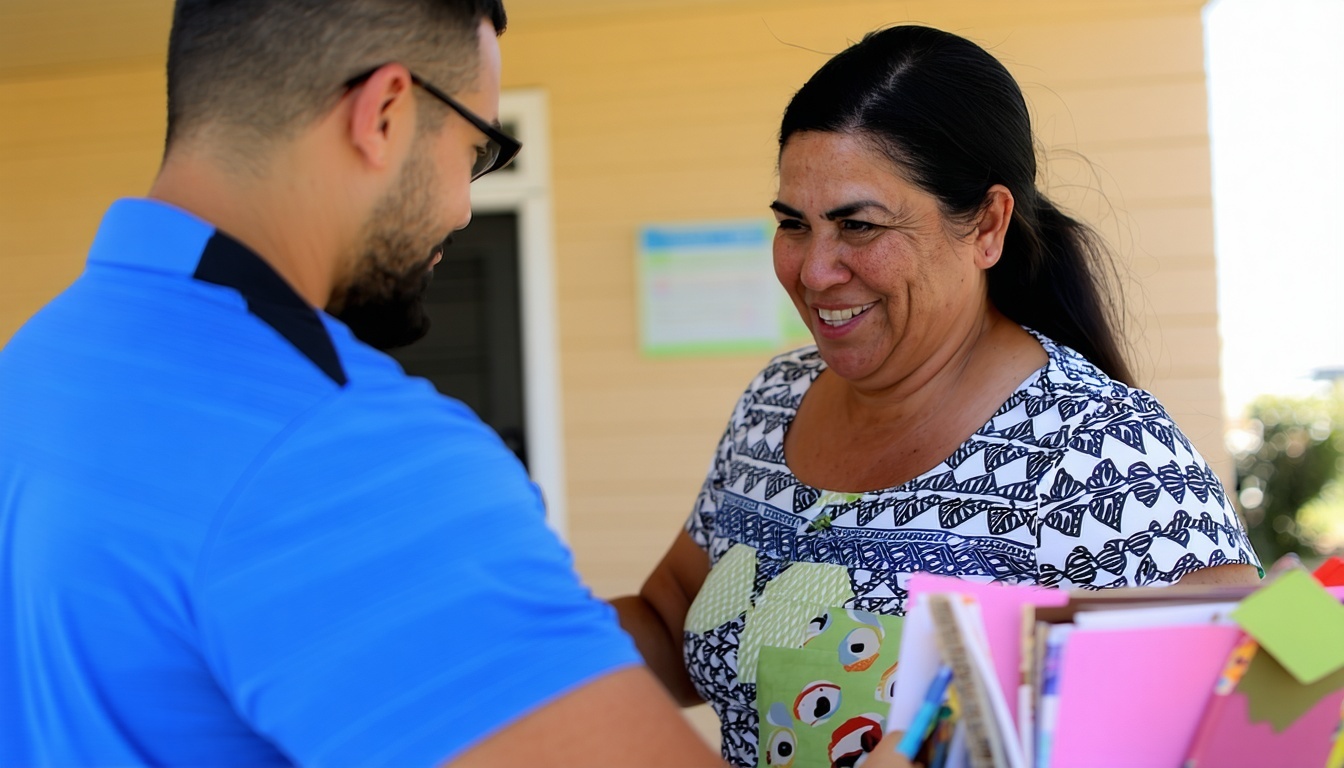 An image of someone helping another in a community